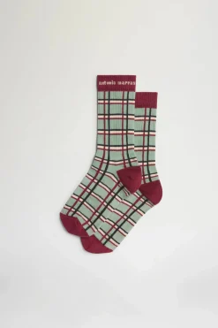 Accessori Morbidi|Uomo^Antonio Marras Calze a Quadri Verdi e Bordeaux