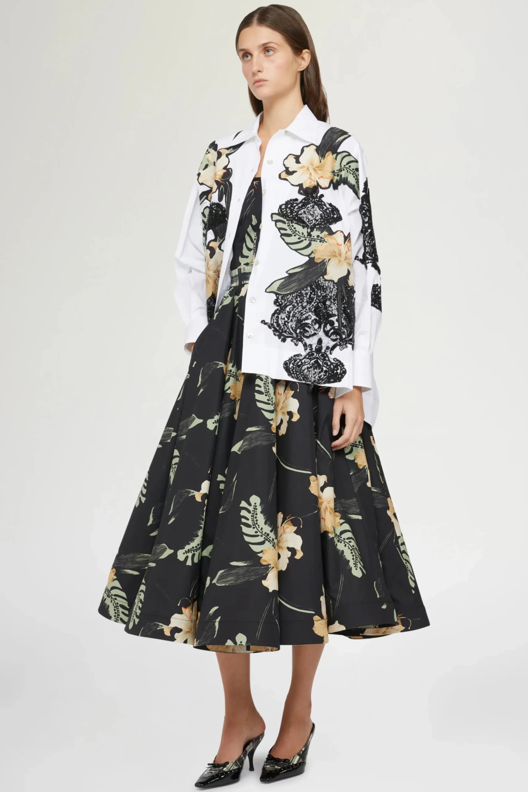 Camicie E Bluse^Antonio Marras Camicia Bianca Ibiscus Patchworks