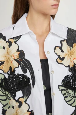 Camicie E Bluse^Antonio Marras Camicia Bianca Ibiscus Patchworks