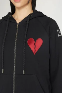 Magliette E Top|Uomo^Antonio Marras Felpa con cappuccio con cuore spezzato e cerniera