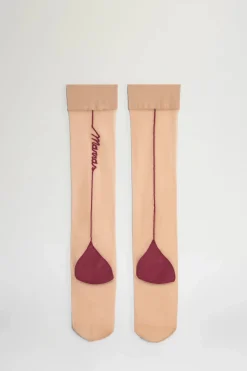 Accessori Morbidi^Antonio Marras Gambaletti Nude e Bordeaux