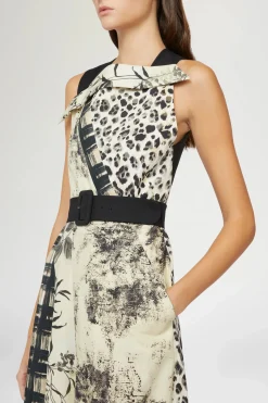 Abiti^Antonio Marras Midi Abito Stampa Tropicale & Leopardo