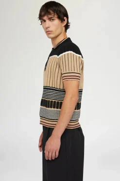 Uomo^Antonio Marras Polo in Maglia Beige & Nera