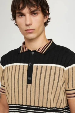 Uomo^Antonio Marras Polo in Maglia Beige & Nera