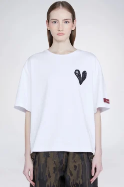 Magliette E Top^Antonio Marras T-shirt Cuore Bianca