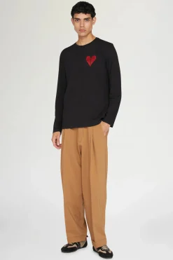 Uomo^Antonio Marras T-shirt Cuore Spezzato Lunga Nera