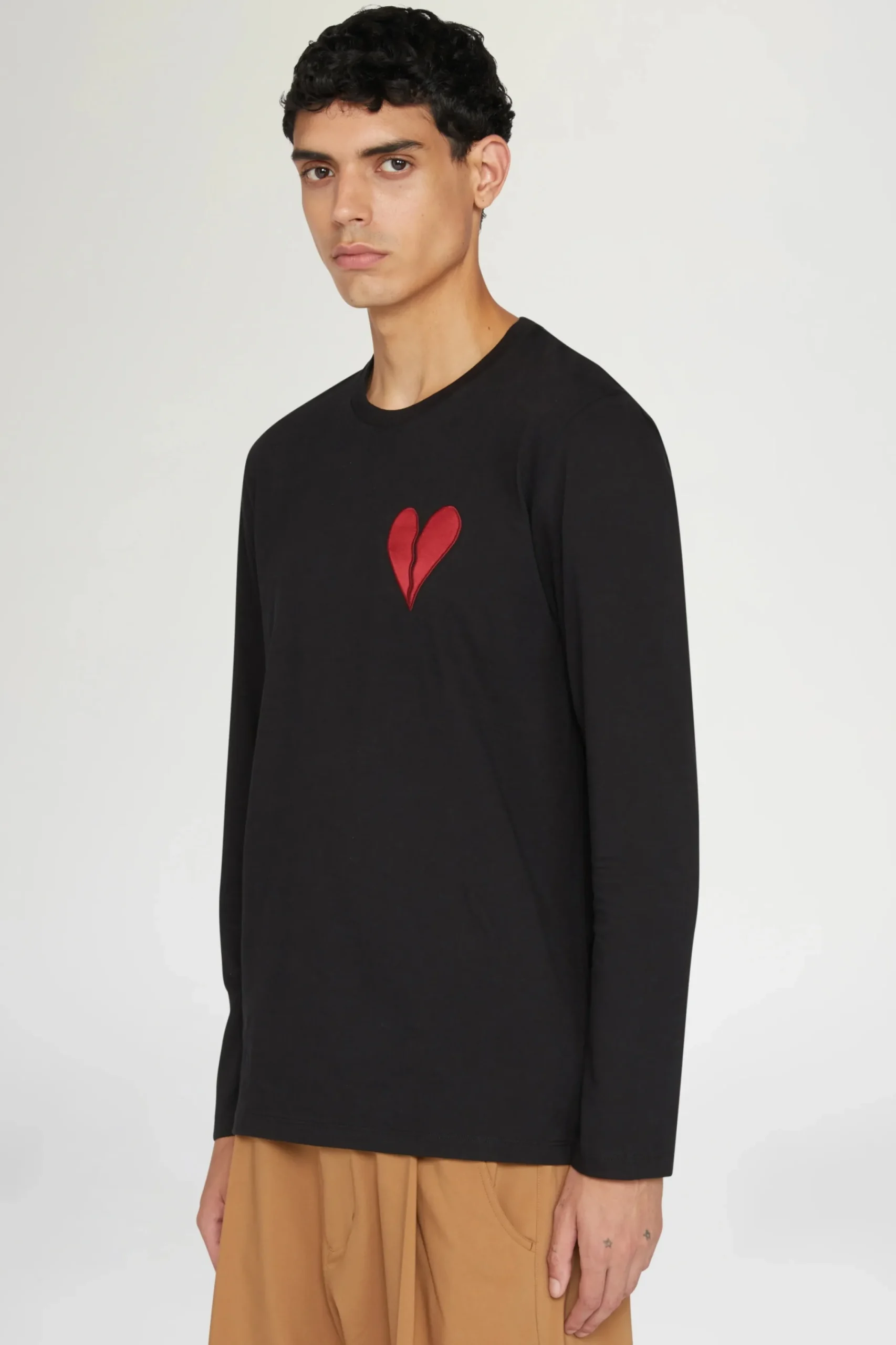 Uomo^Antonio Marras T-shirt Cuore Spezzato Lunga Nera