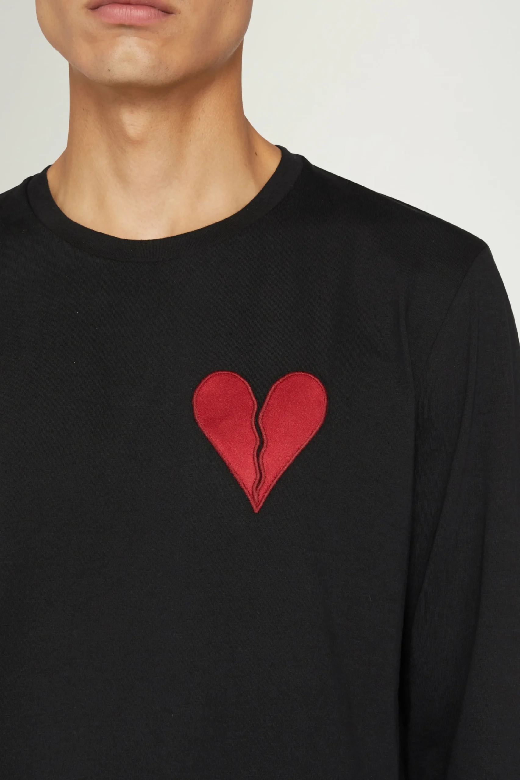 Uomo^Antonio Marras T-shirt Cuore Spezzato Lunga Nera