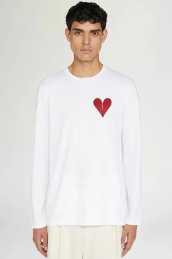 Uomo^Antonio Marras T-shirt Cuore Spezzato Lunga Bianca