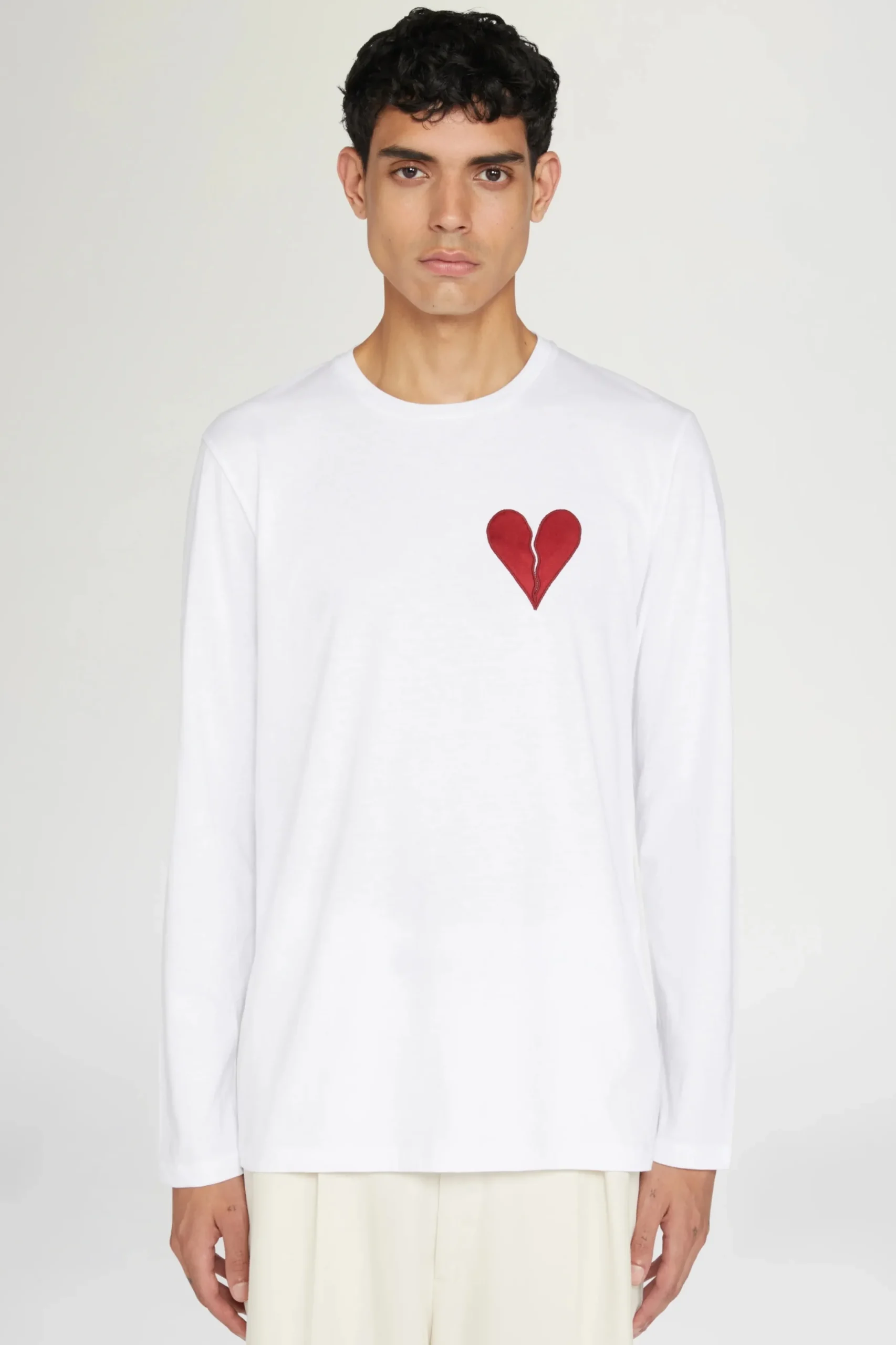 Uomo^Antonio Marras T-shirt Cuore Spezzato Lunga Bianca