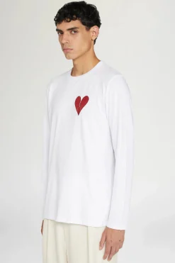 Uomo^Antonio Marras T-shirt Cuore Spezzato Lunga Bianca