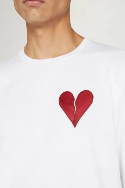 Uomo^Antonio Marras T-shirt Cuore Spezzato Lunga Bianca