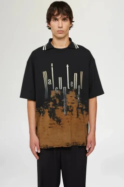 Uomo^Antonio Marras T-shirt Nera & Marrone Maicuntentu